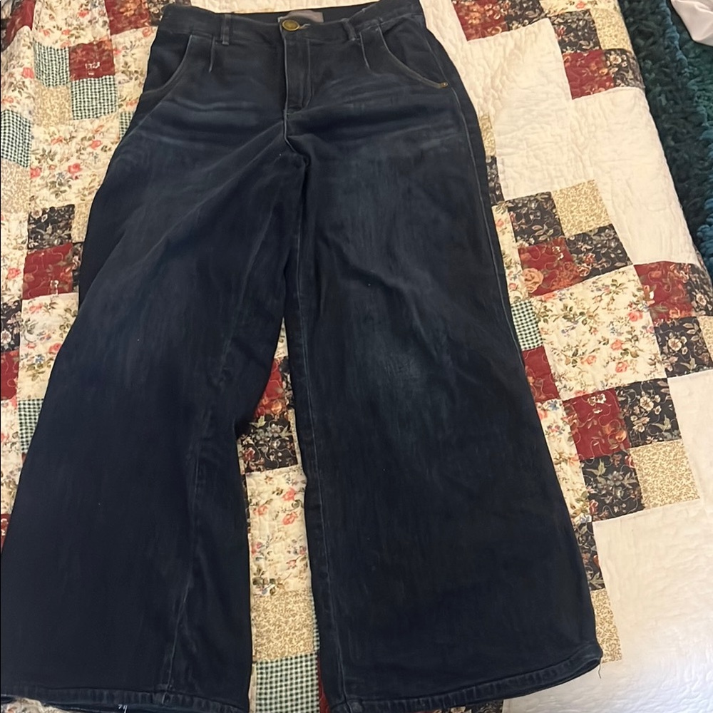 New Women's Wide-Leg Jeans - Dark Blue